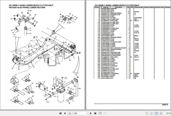 Tadano Hydraulic Wrecker OC 200M 1 45400 Lower Isuzu PJ CYZ51Q6JT Parts Catalog 2