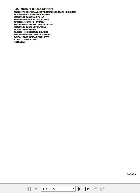 Tadano Hydraulic Wrecker OC 200N 1 00002 Upper Parts Catalog 1