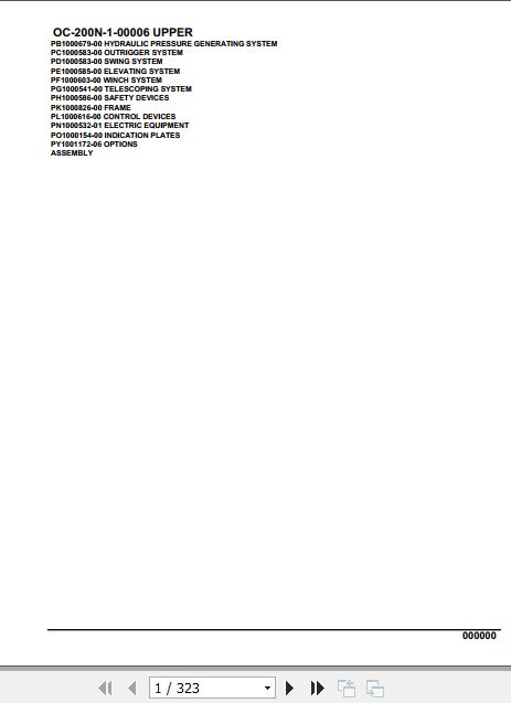 Tadano Hydraulic Wrecker OC 200N 1 00006 Upper Parts Catalog 1