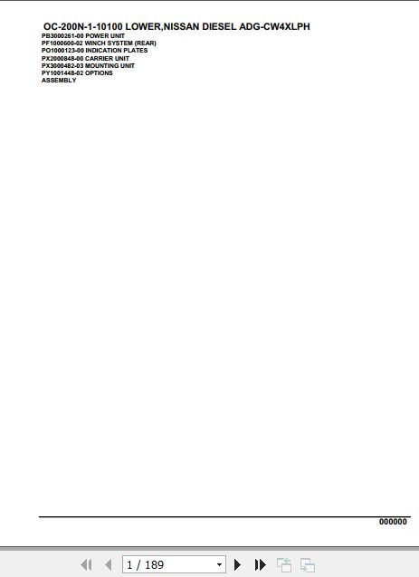 Tadano Hydraulic Wrecker OC 200N 1 10100 Lower Nissan Diesel ADG CW4XLPH Parts Catalog 1