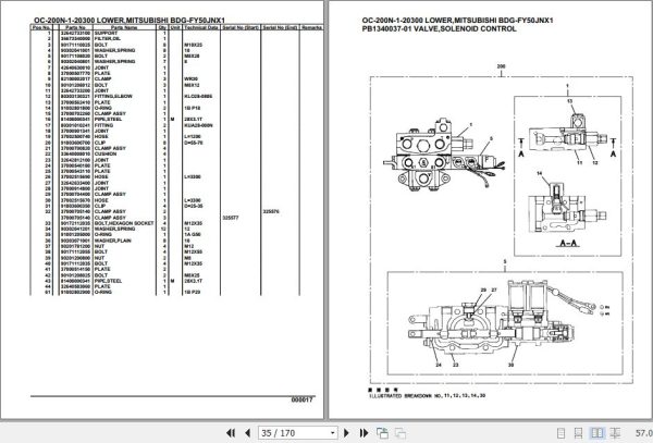 Tadano Hydraulic Wrecker OC 200N 1 20300 Lower Mitsubishi BDG FY50JNX1 Parts Catalog 2