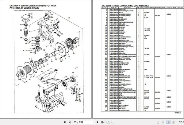 Tadano Hydraulic Wrecker OC 200N 1 30600 Lower Hino QPG FQ1AREA Parts Catalog 2