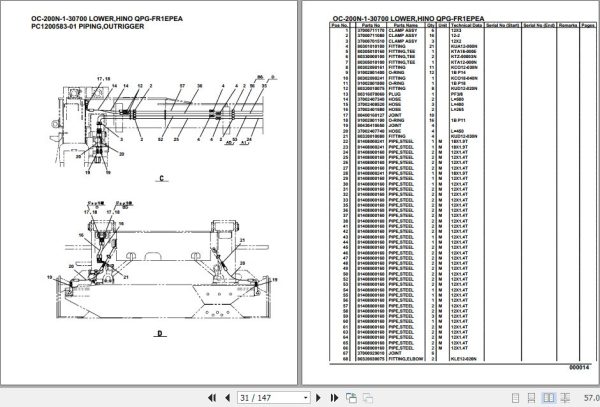 Tadano Hydraulic Wrecker OC 200N 1 30700 Lower Hino QPG FR1EPEA Parts Catalog 2