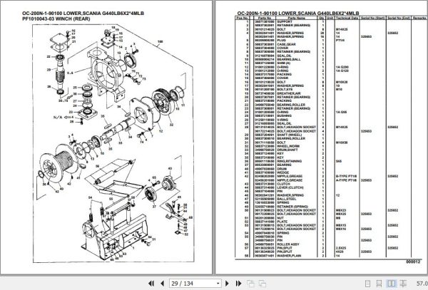 Tadano Hydraulic Wrecker OC 200N 1 90100 Lower Scania G440LB6X2 4MLB Parts Catalog 2