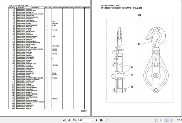 Tadano Hydraulic Wrecker OC 33 1 00102 JAF Parts Catalog 2