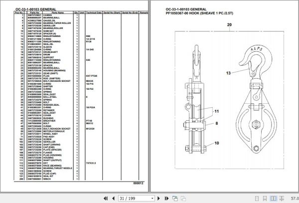 Tadano Hydraulic Wrecker OC 33 1 00103 General Parts Catalog 2