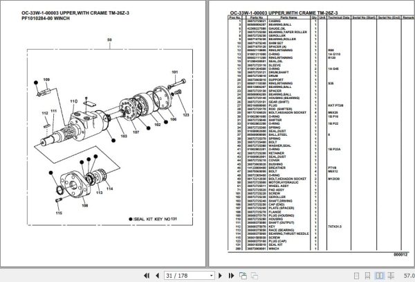 Tadano Hydraulic Wrecker OC 33W 1 00003 Upper With Crame TM 26Z 3 Parts Catalog 2