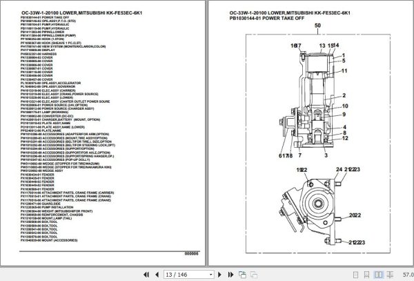 Tadano Hydraulic Wrecker OC 33W 1 20100 Lower MitsubishiI KK FE53EC 6K1 Parts Catalog 2