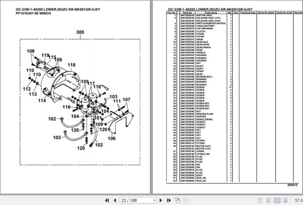 Tadano Hydraulic Wrecker OC 33W 1 40200 Lower Isuzu KR NKS81GR 5JXY Parts Catalog 2