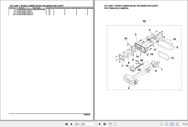 Tadano Hydraulic Wrecker OC 33W 1 40300 Lower Isuzu KR NKR81GN 5JXPY Parts Catalog 2