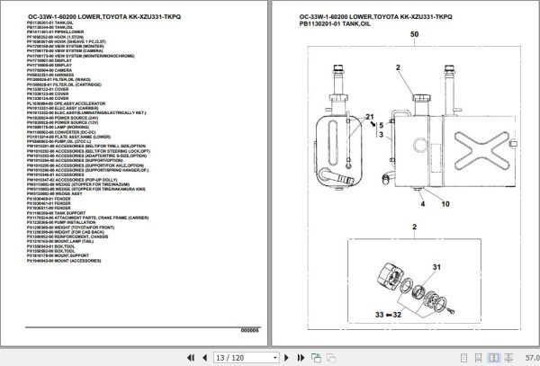 Tadano Hydraulic Wrecker OC 33W 1 60200 Lower Toyota KK XZU331 TKPQ Parts Catalog 2