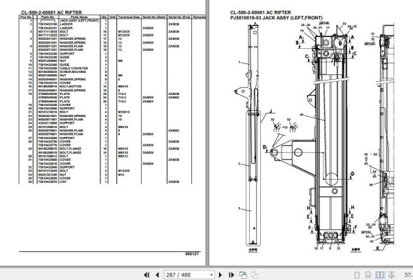 Tadano Lifter Crane CL 500 2 00001 AC Rifter Parts Catalog 2