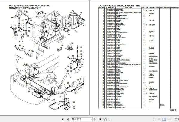 Tadano Mobile Crane AC 120 1 80102 3 Boom Crawler Type Spare Parts Catalog 2