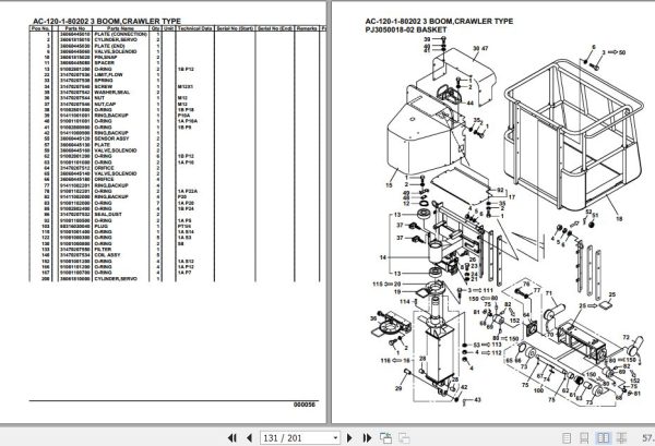 Tadano Mobile Crane AC 120 1 80202 3 Boom Crawler Type Spare Parts Catalog 2