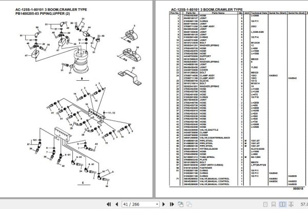 Tadano Mobile Crane AC 125S 1 80101 3 Boom Crawler Type Spare Parts Catalog 2