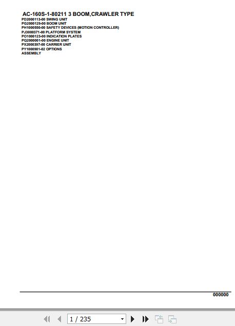 Tadano Mobile Crane AC 160S 1 80211 3 Boom Crawler Type Spare Parts Catalog 1