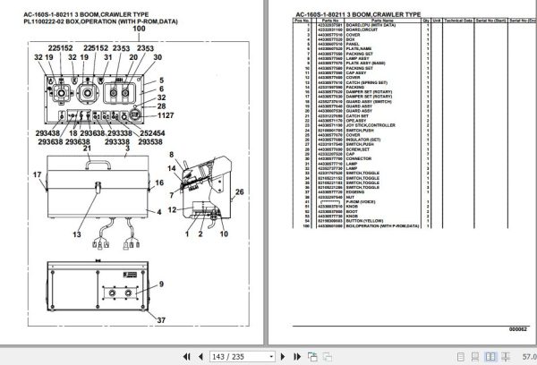 Tadano Mobile Crane AC 160S 1 80211 3 Boom Crawler Type Spare Parts Catalog 2