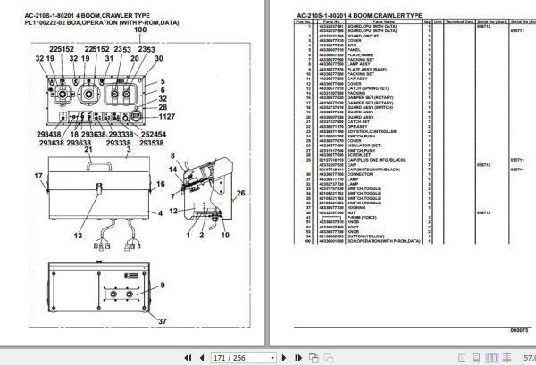 Tadano Mobile Crane AC 210S 1 80201 4 Boom Crawler Type Spare Parts Catalog 2