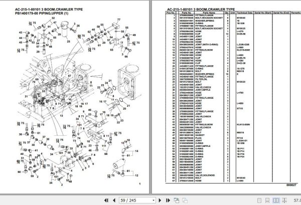 Tadano Mobile Crane AC 215 1 80101 3 Boom Crawler Type Spare Parts Catalog 2