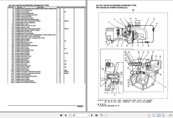 Tadano Mobile Crane AC 45 1 80102 Scissors Crawler Type Spare Parts Catalog 2