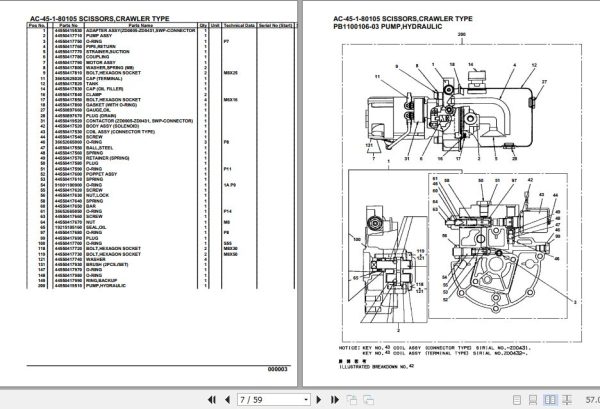 Tadano Mobile Crane AC 45 1 80105 Scissors Crawler Type Spare Parts Catalog 2