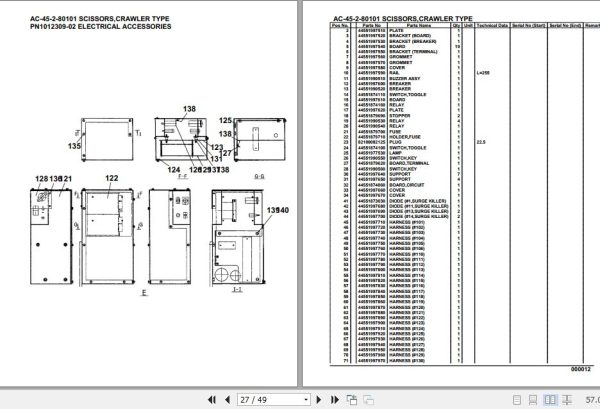Tadano Mobile Crane AC 45 2 80101 Scissors Crawler Type Spare Parts Catalog 2