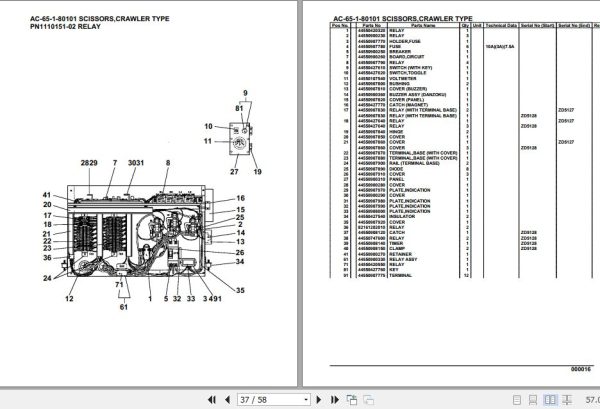 Tadano Mobile Crane AC 65 1 80101 Scissors Crawler Type Spare Parts Catalog 2