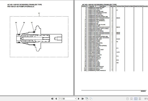 Tadano Mobile Crane AC 65 1 80102 Scissors Crawler Type Spare Parts Catalog 2
