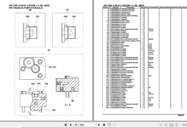 Tadano Rough Terrain Crane GR 120F 2 00101 4 Boom 6 Jib 2M2D Parts Catalog 2