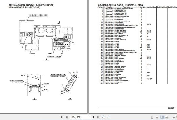 Tadano Rough Terrain Crane GR 120N 2 00224 6 Boom 2 Jib PT H 12TON Parts Catalog 2