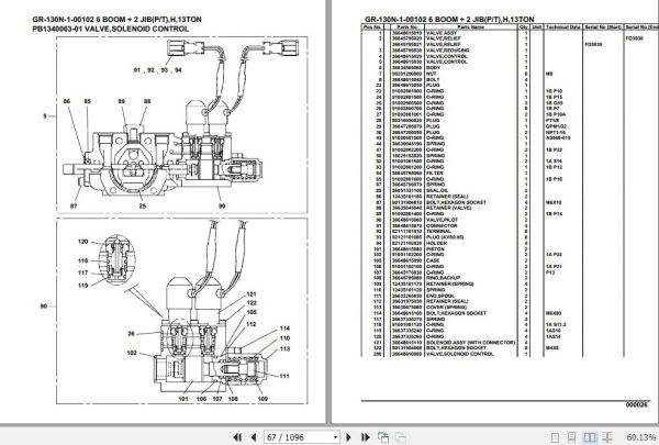Tadano Rough Terrain Crane GR 130N 1 00102 6 Boom 2 Jib P T H 13TON Parts Catalog 2