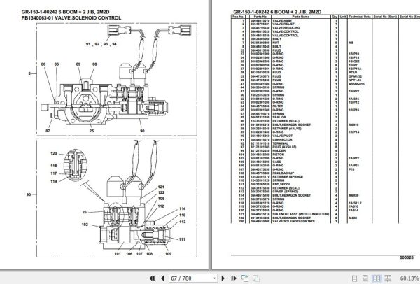 Tadano Rough Terrain Crane GR 150 1 00242 6 Boom 2 Jib 2M2D Parts Catalog 2