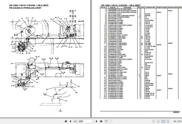 Tadano Rough Terrain Crane GR 160N 1 00101 6 Boom Jib X 2M2D Parts Catalog 2