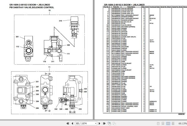 Tadano Rough Terrain Crane GR 160N 2 00102 6 Boom Jib H 2M2D Parts Catalog 2