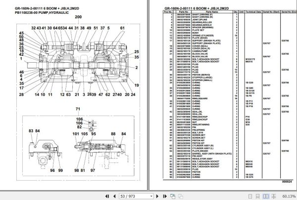 Tadano Rough Terrain Crane GR 160N 2 00111 6 Boom Jib H 2M2D Parts Catalog 2