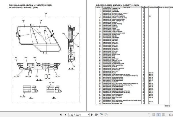 Tadano Rough Terrain Crane GR 250N 3 00202 4 Boom 2 Jib PT H 2M2D Parts Catalog 2