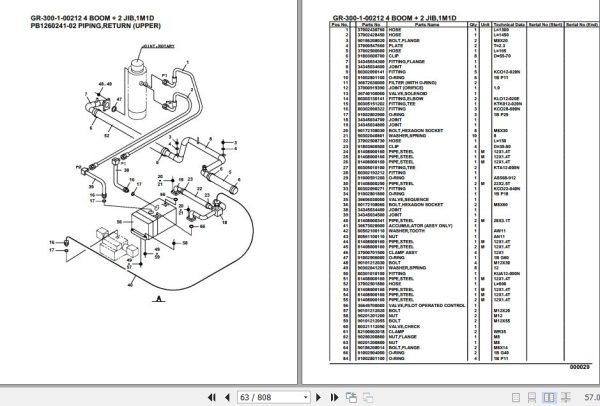 Tadano Rough Terrain Crane GR 300 1 00212 4 Boom 2 Jib 1M1D Parts Catalog 2