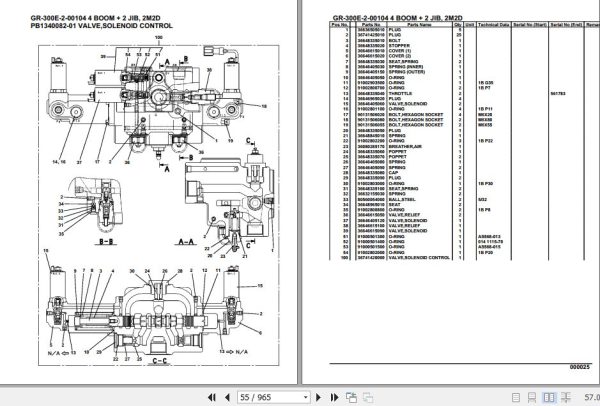 Tadano Rough Terrain Crane GR 300E 2 00104 4 Boom 2 Jib 2M2D Parts Catalog 2
