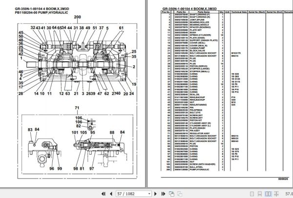 Tadano Rough Terrain Crane GR 350N 1 00104 4 Boom X 3M3D Parts Catalog 2