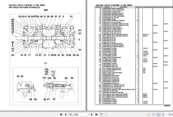 Tadano Rough Terrain Crane GR 450 1 00101 4 Boom 2 Jib 2M2D Parts Catalog 2