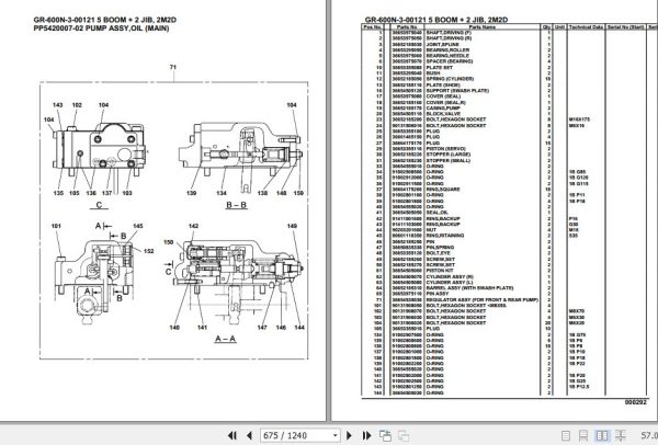 Tadano Rough Terrain Crane GR 600N 3 00121 5 Boom 2 Jib 2M2D Parts Catalog 2