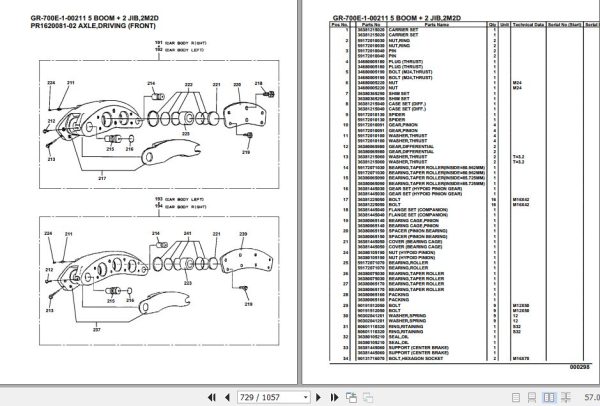 Tadano Rough Terrain Crane GR 700E 1 00211 5 Boom 2 Jib 2M2D Parts Catalog 2