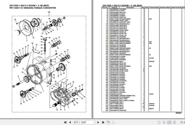 Tadano Rough Terrain Crane GR 700E 1 00212 5 Boom 2 Jib 2M2D Parts Catalog 2