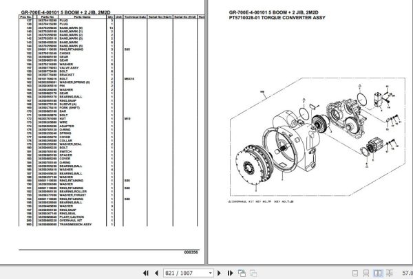 Tadano Rough Terrain Crane GR 700E 4 00101 5 Boom 2 Jib 2M2D Parts Catalog 2