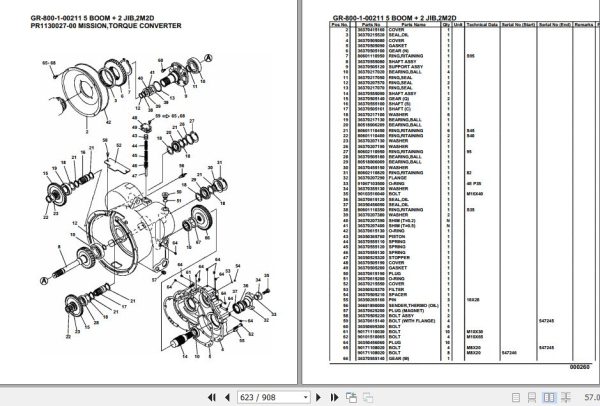 Tadano Rough Terrain Crane GR 800 1 00211 5 Boom 2 Jib 2M2D Parts Catalog 2