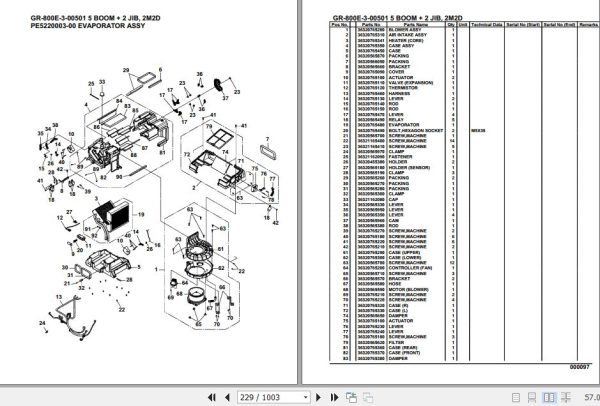 Tadano Rough Terrain Crane GR 800E 3 00501 5 Boom 2 Jib 2M2D Parts Catalog 2