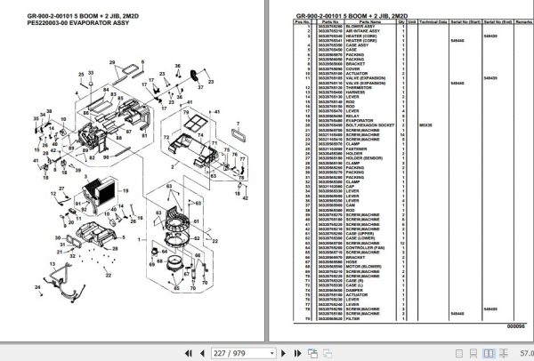 Tadano Rough Terrain Crane GR 900 2 00101 5 Boom 2 Jib 2M2D Parts Catalog 2