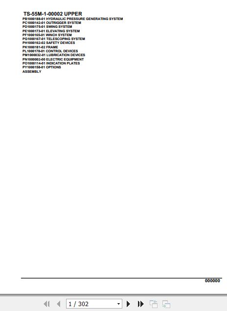Tadano Telescopic Truck Crane TS 55M 1 00002 Upper Parts Catalog 1