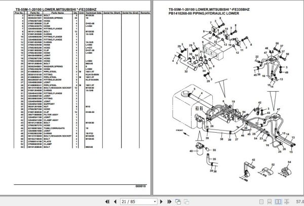 Tadano Telescopic Truck Crane TS 55M 1 20100 Lower Mitsubishi FE335BHZ Parts Catalog 2