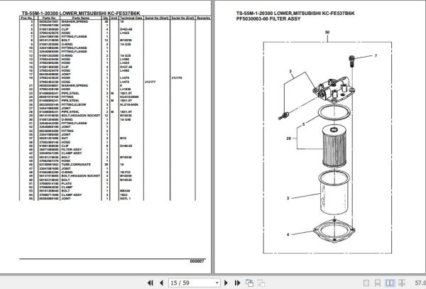Tadano Telescopic Truck Crane TS 55M 1 20300 Lower Mitsubishi KC FE537B6K Parts Catalog 2